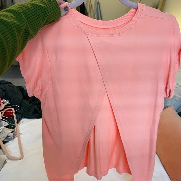peach/orange lululemon split back athletic tee - Picture 2 of 2